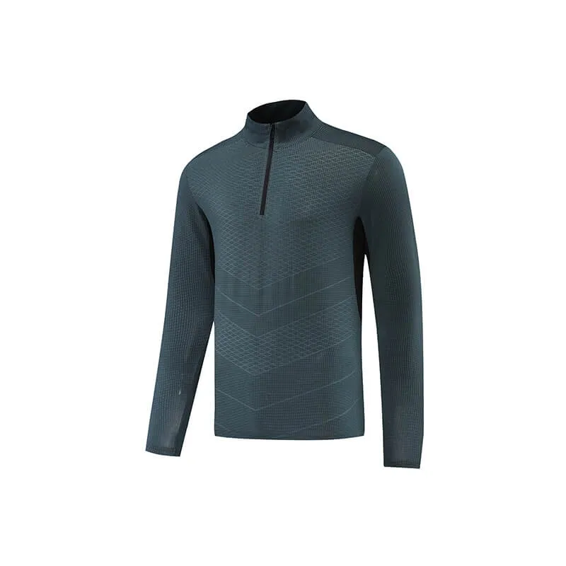 Mens Quarter Zips Quick Dry Long Sleeve Fitness Tops