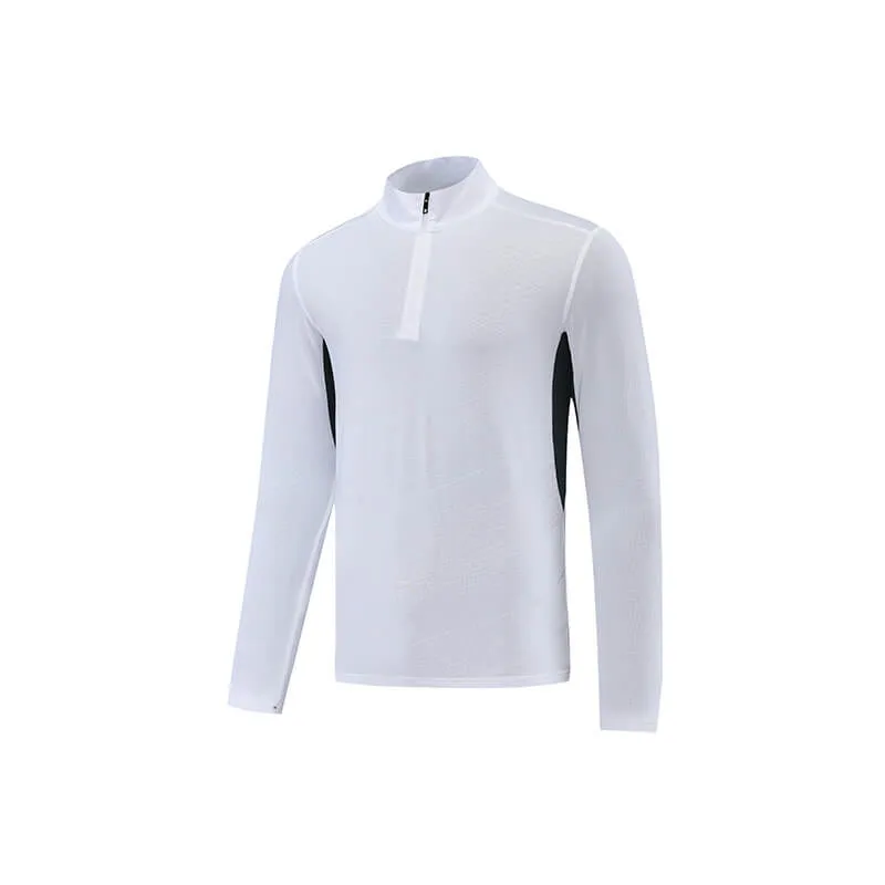 Mens Quarter Zips Quick Dry Long Sleeve Fitness Tops