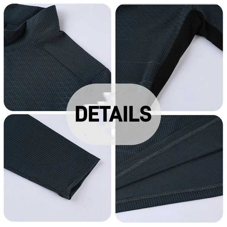 Mens Quarter Zips Quick Dry Long Sleeve Fitness Tops