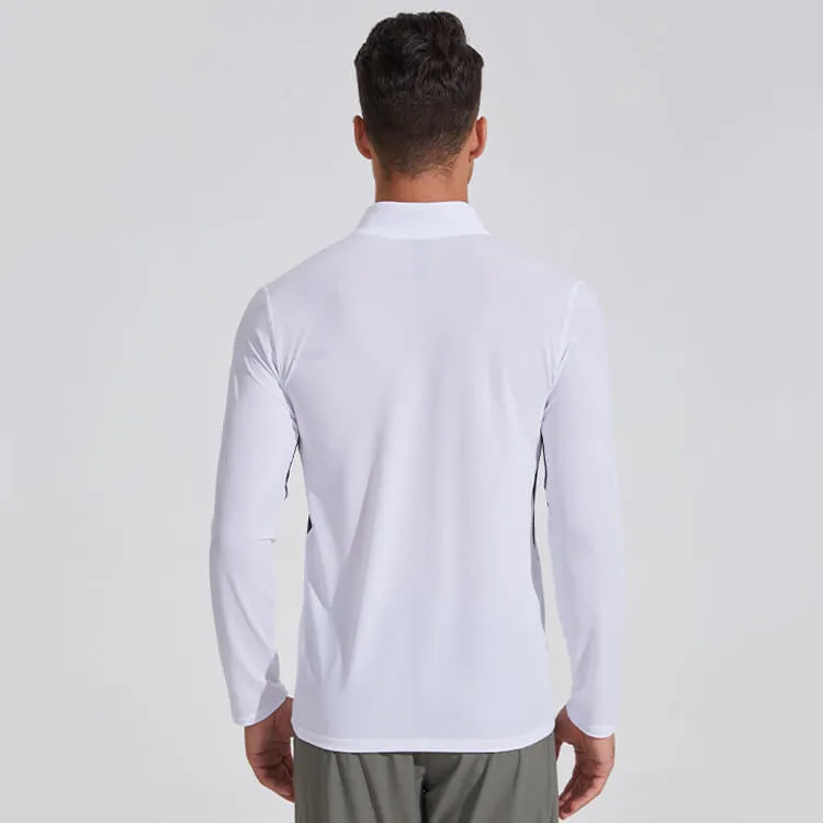 Mens Quarter Zips Quick Dry Long Sleeve Fitness Tops