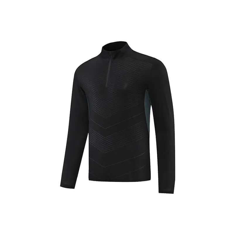 Mens Quarter Zips Quick Dry Long Sleeve Fitness Tops