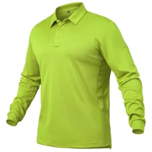 Men's Quick Dry Athletic Long Sleeve Polo Shirts