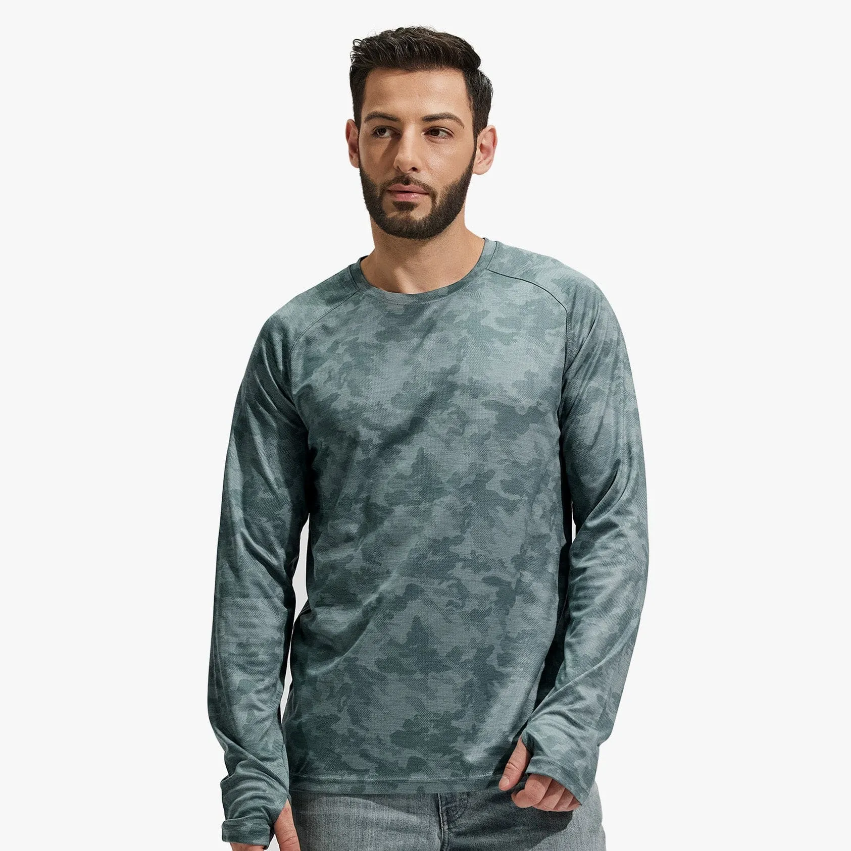 Men's UPF 50  Sun Protection Shirts Quick Dry with Thumb Holes