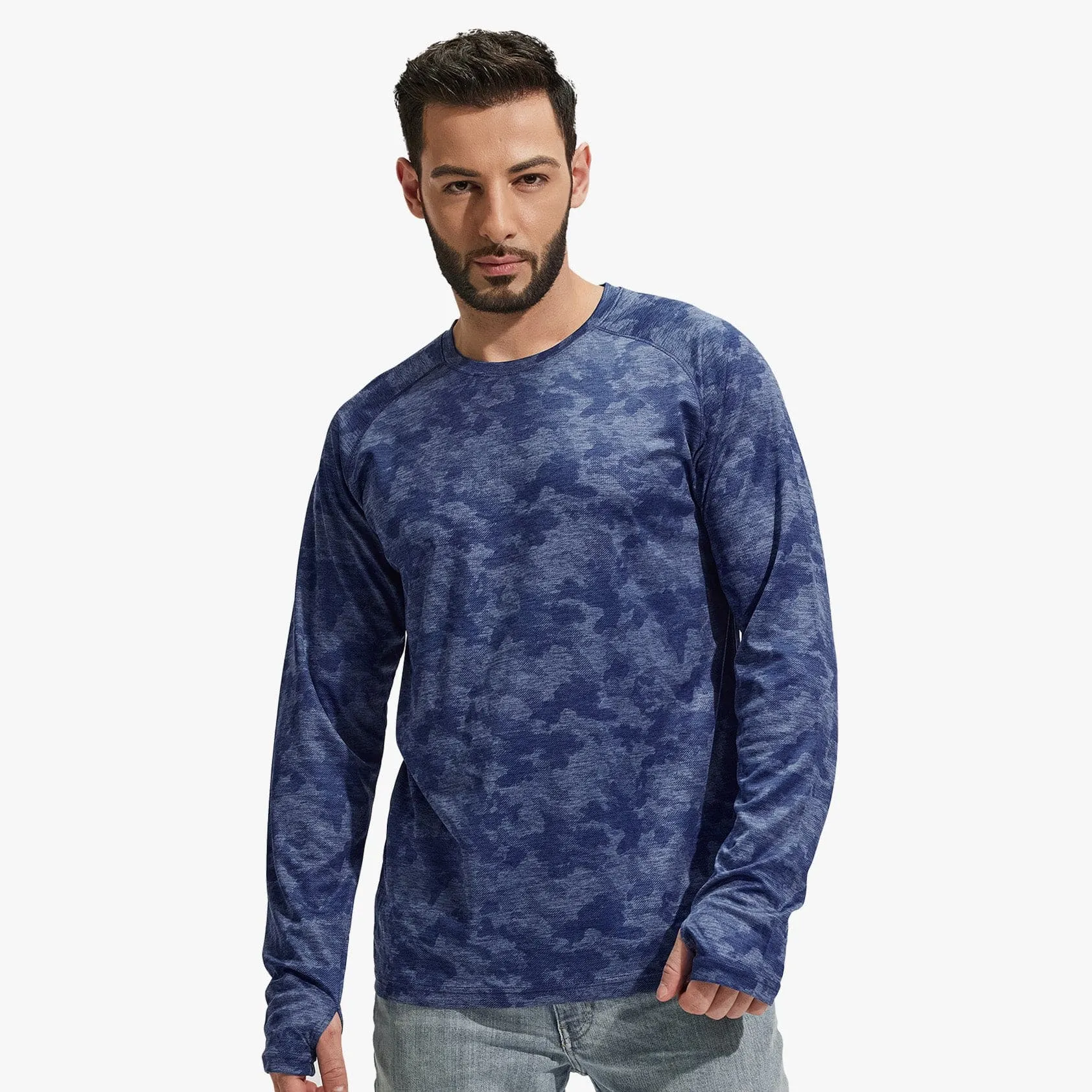 Men's UPF 50  Sun Protection Shirts Quick Dry with Thumb Holes