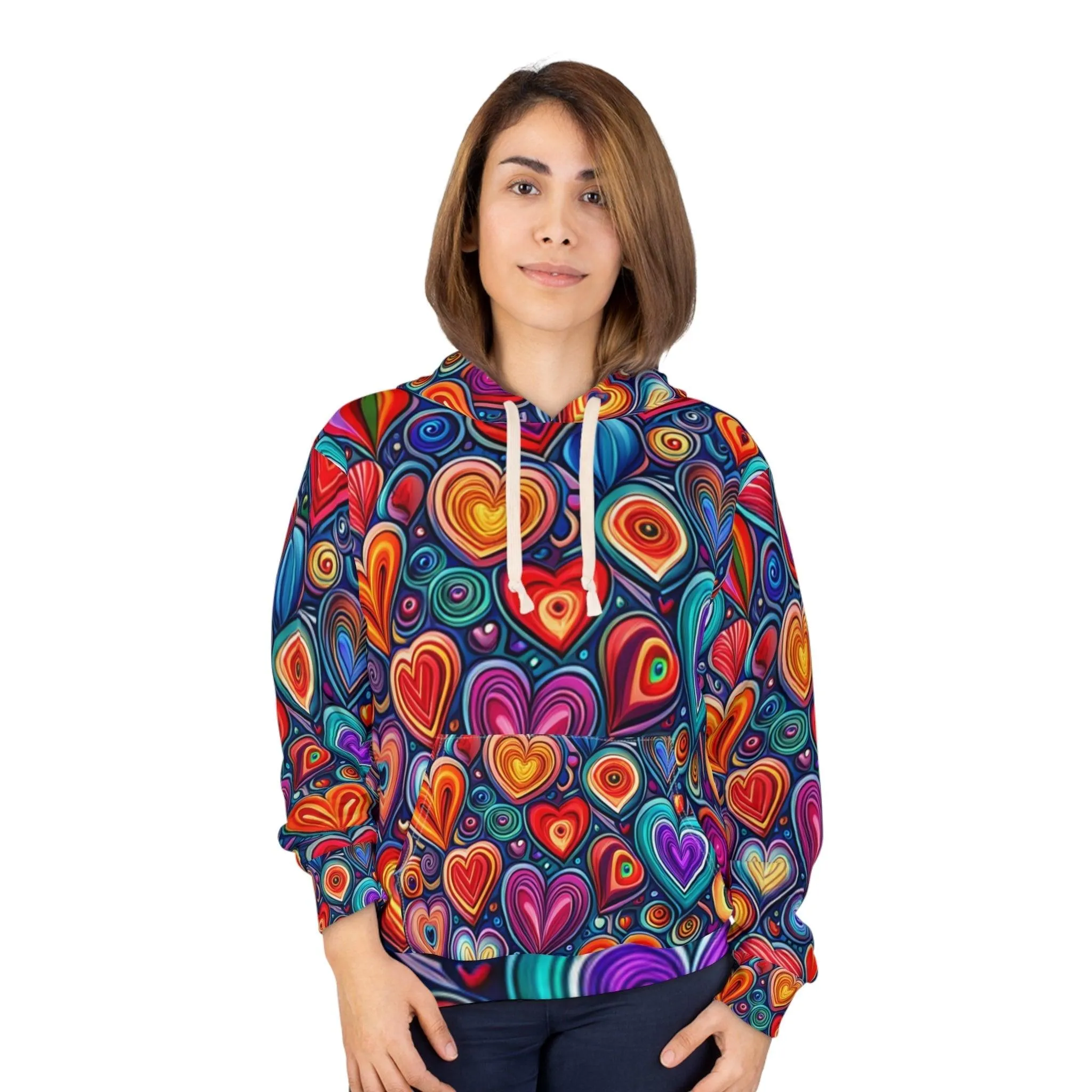 Much Love Unisex Pullover Hearts Hoodie