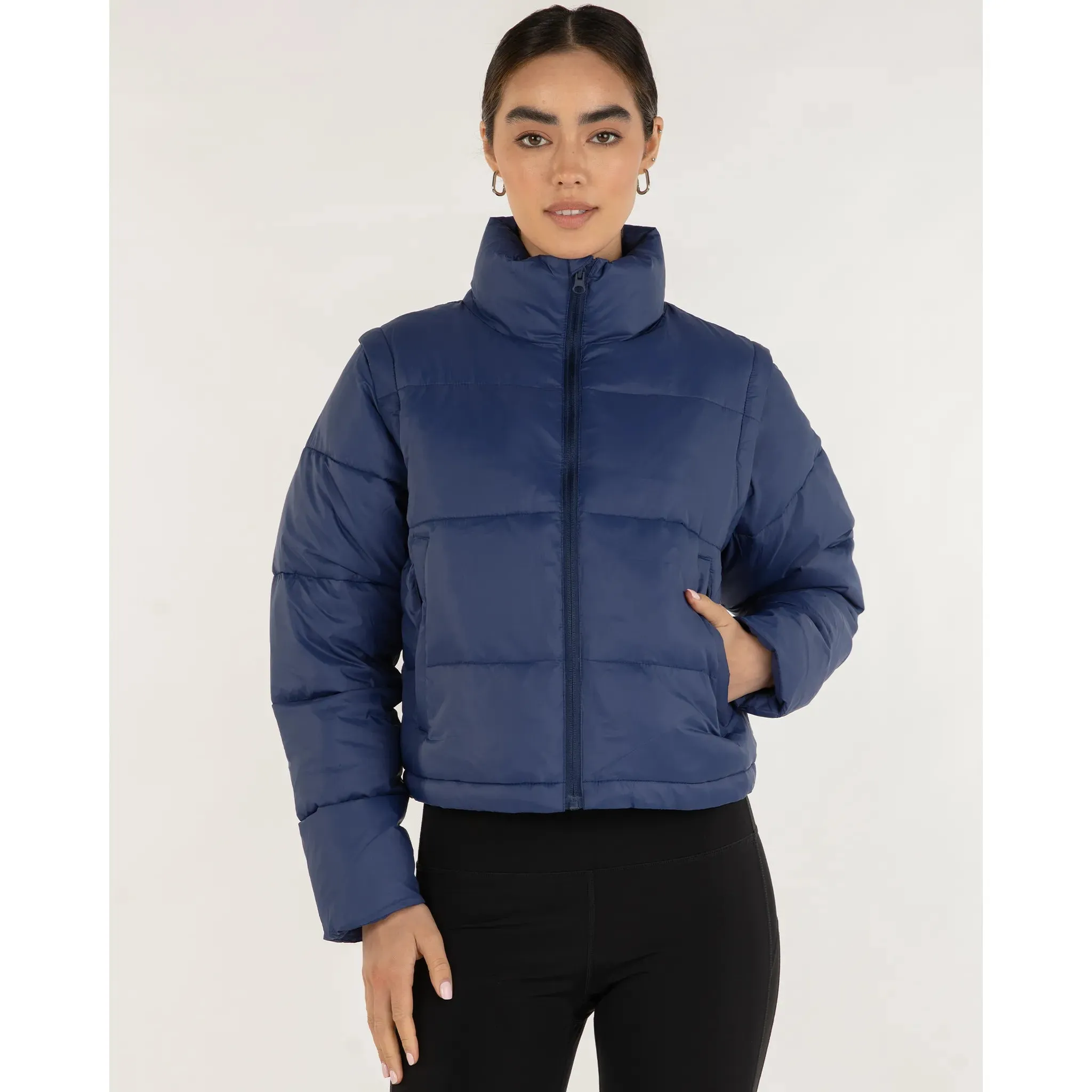 On the Go Puffer Convertible Jacket Vest