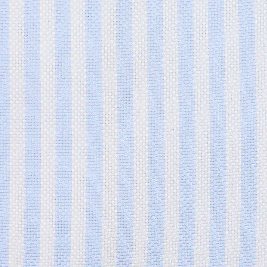 Oxford Button Down Shirt - White / Blue - University Stripe