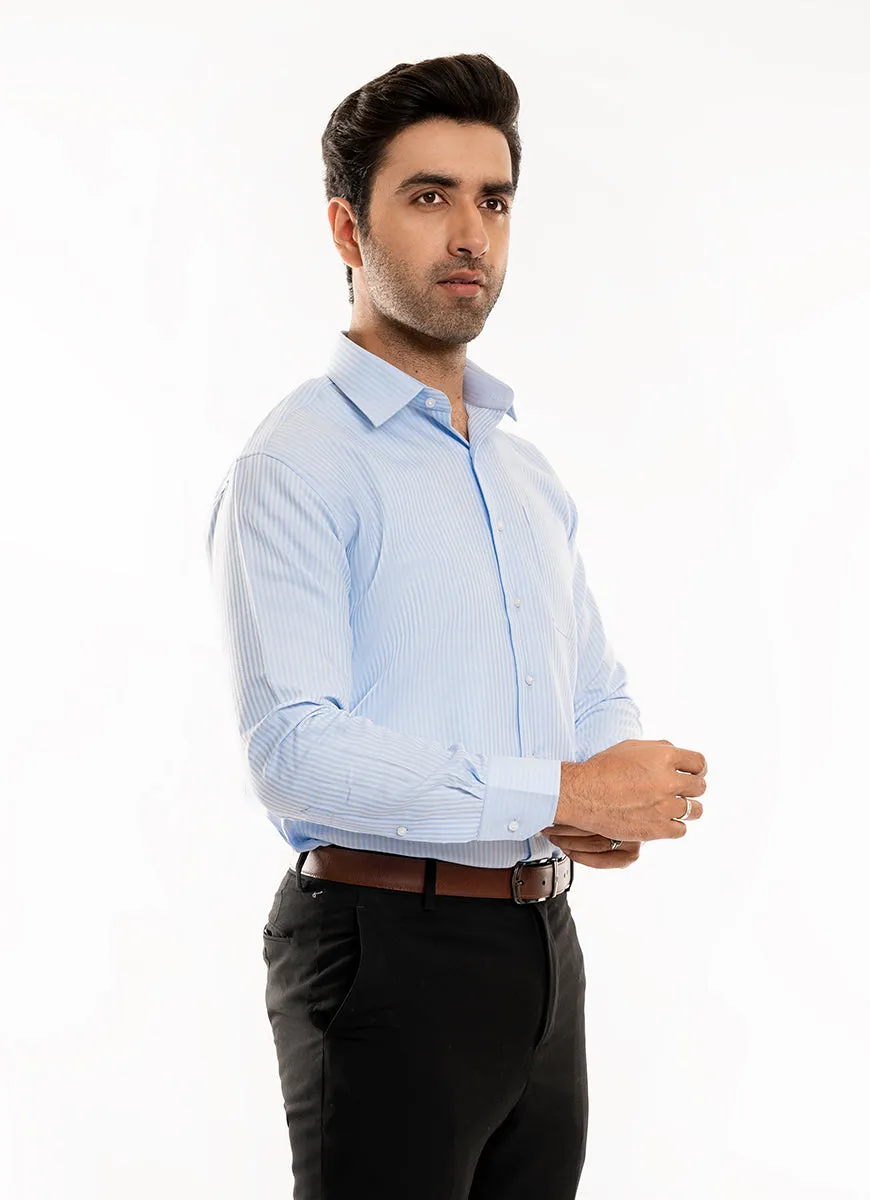 Pencil Stripes- Sky Blue, Charlie Formal Shirt