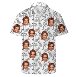 Pineapple Coconut Print Men's Hawaiian Shirt Short Sleeve Top Summer Outerwear