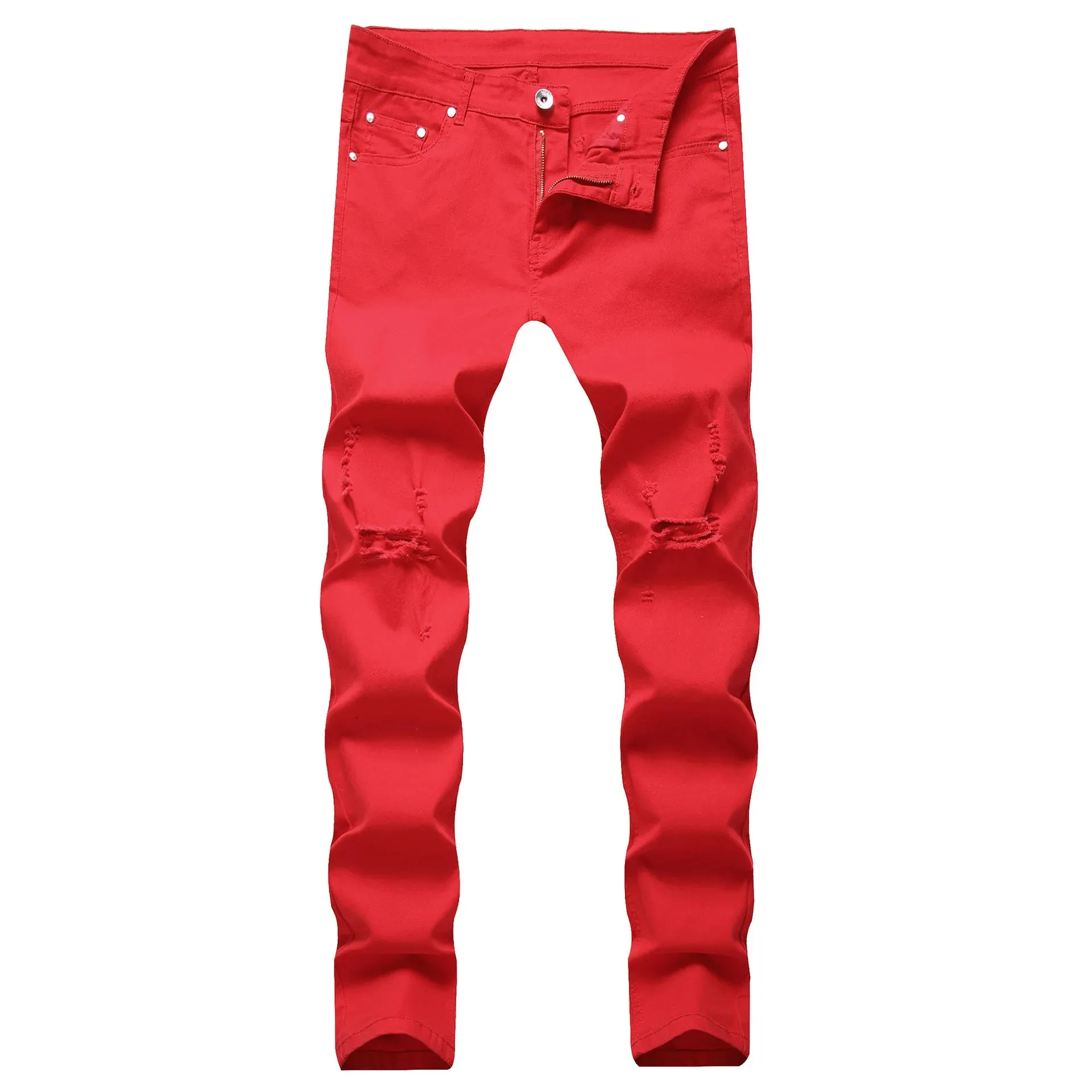 Punk Street Style Ripped Skinny
