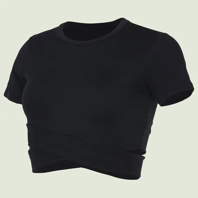 Quick Dry Bandage Compression Short Sleeve Tees