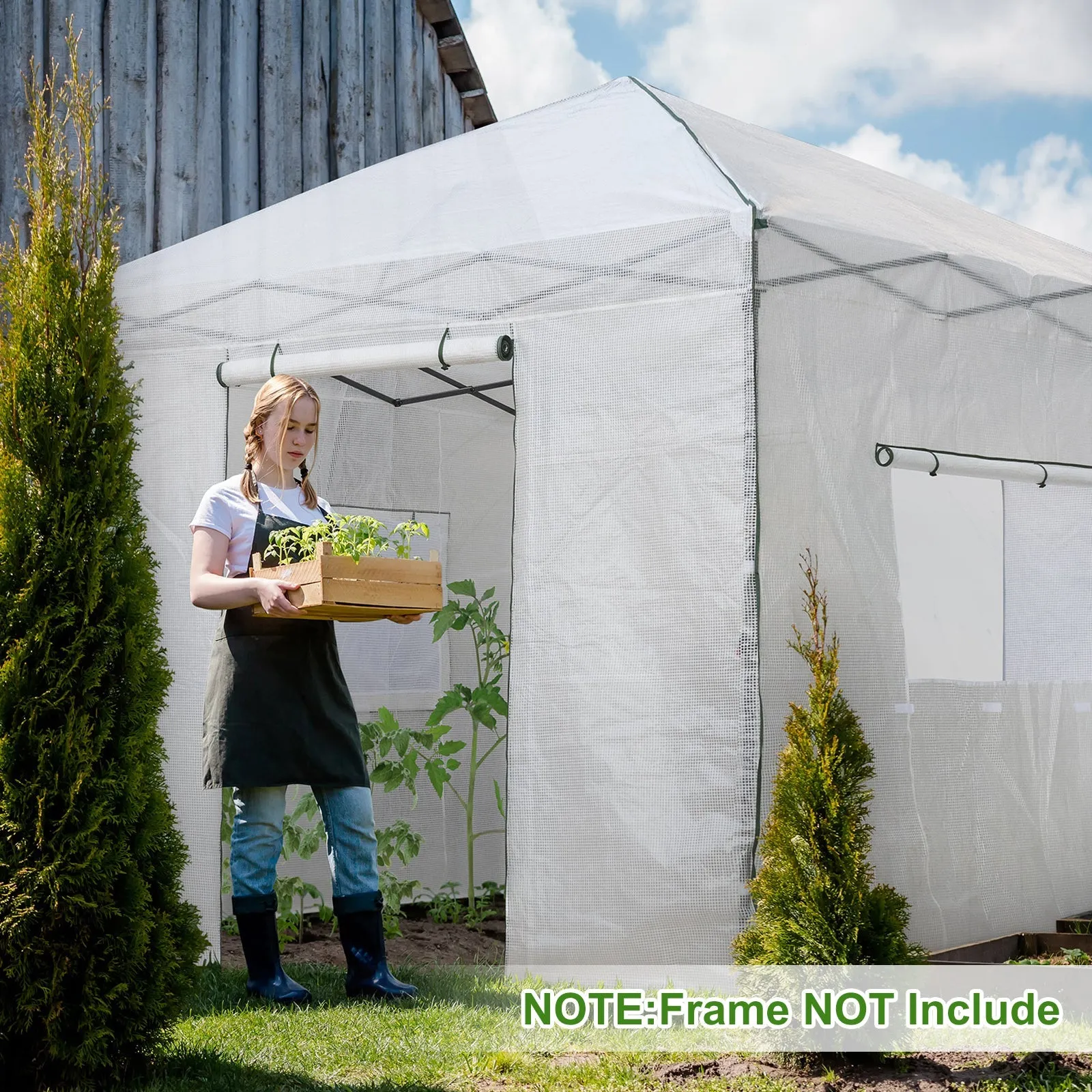 Replacement Cover for 10x10 Portable Walk-in Greenhouse (Frame Not Included)