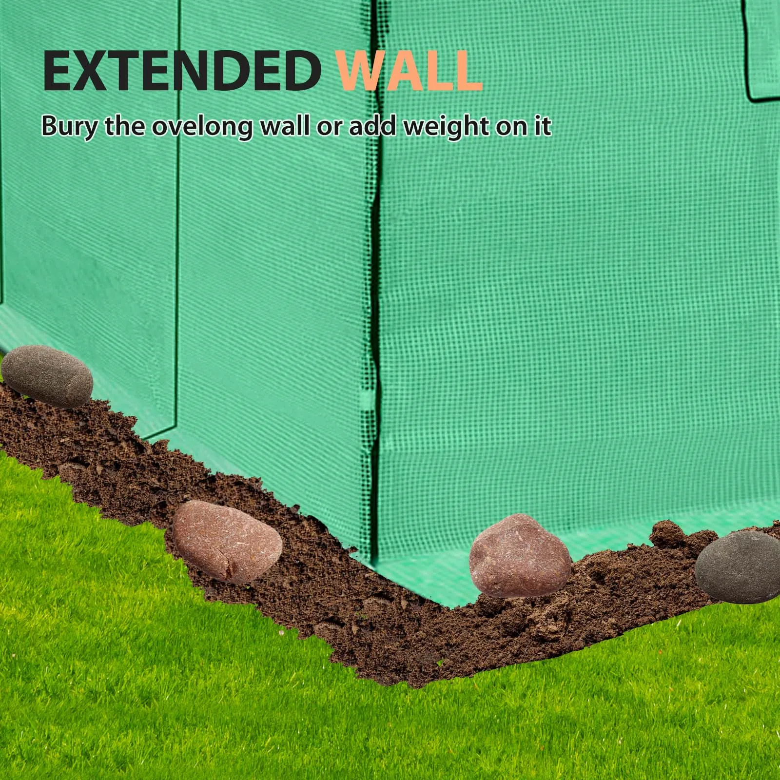 Replacement Cover for 10x5 Portable Lean-to Greenhouse (Frame Not Included), Green