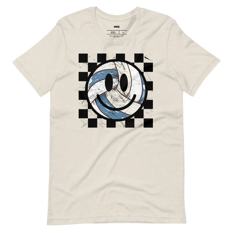Retro Volleyball Smiley Face Graphic Tee
