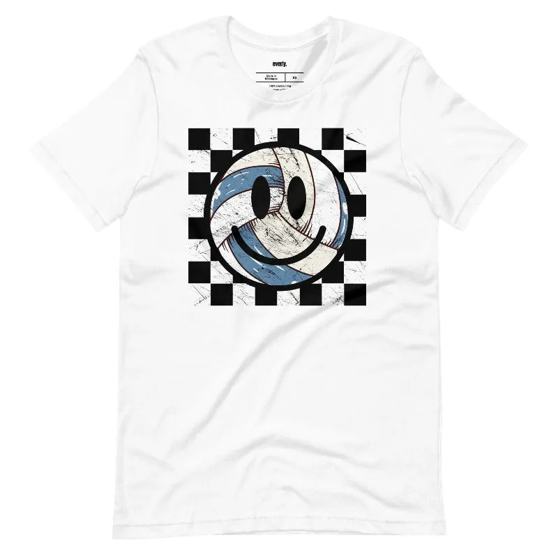 Retro Volleyball Smiley Face Graphic Tee