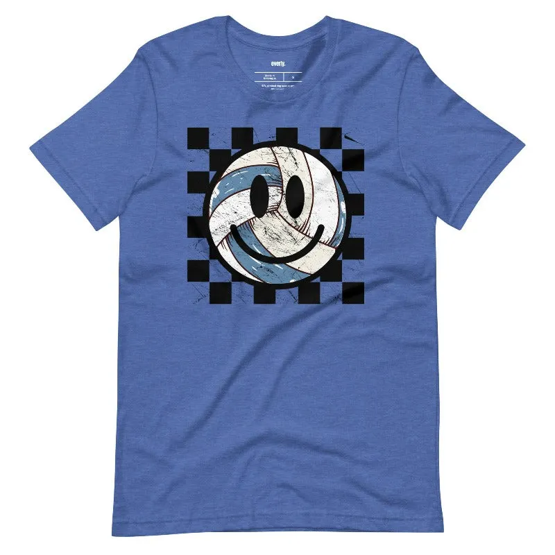Retro Volleyball Smiley Face Graphic Tee