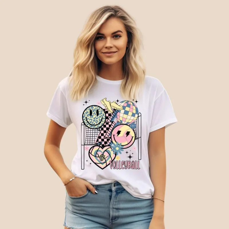 Retro Volleyball Vibes Graphic Tee