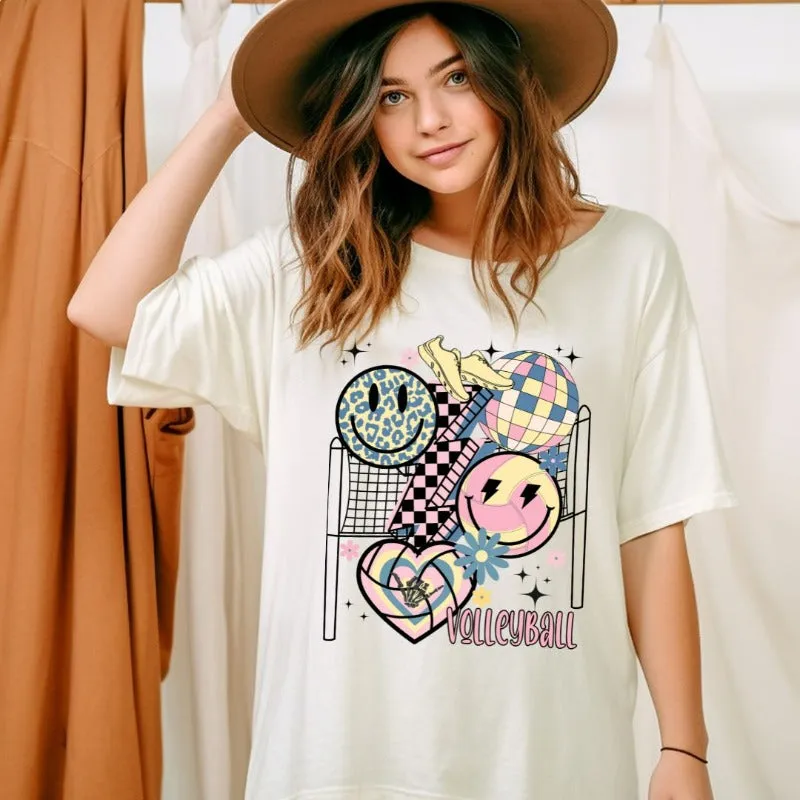 Retro Volleyball Vibes Graphic Tee