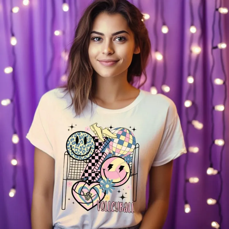 Retro Volleyball Vibes Graphic Tee