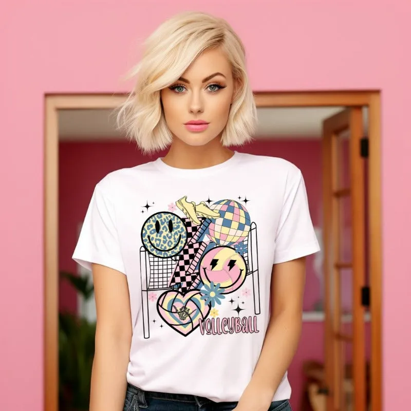 Retro Volleyball Vibes Graphic Tee