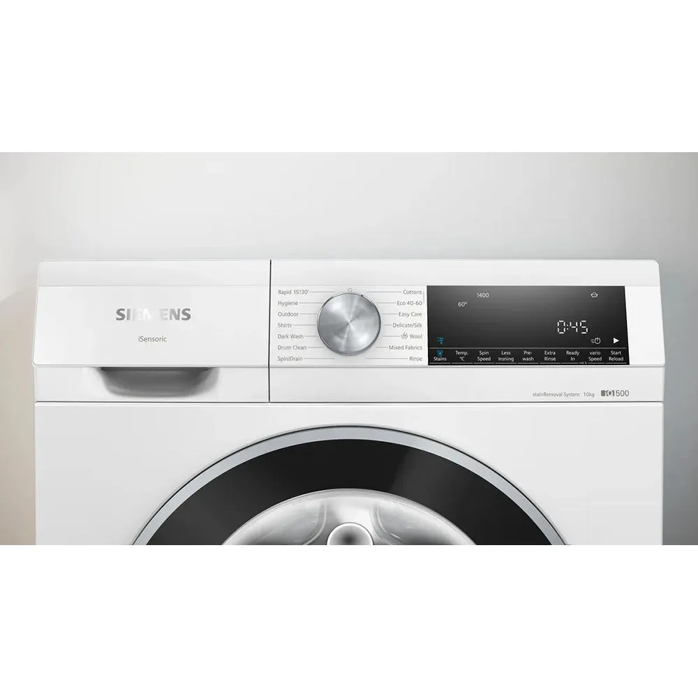Siemens iQ500 10KG Front Loader Fullsize Freestanding Washing Machine - White | WG54G202GB