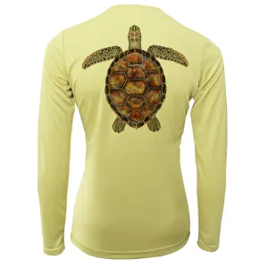 Siesta Key Realistic Turtle Women's Long Sleeve UPF 50  Dry-Fit Shirt