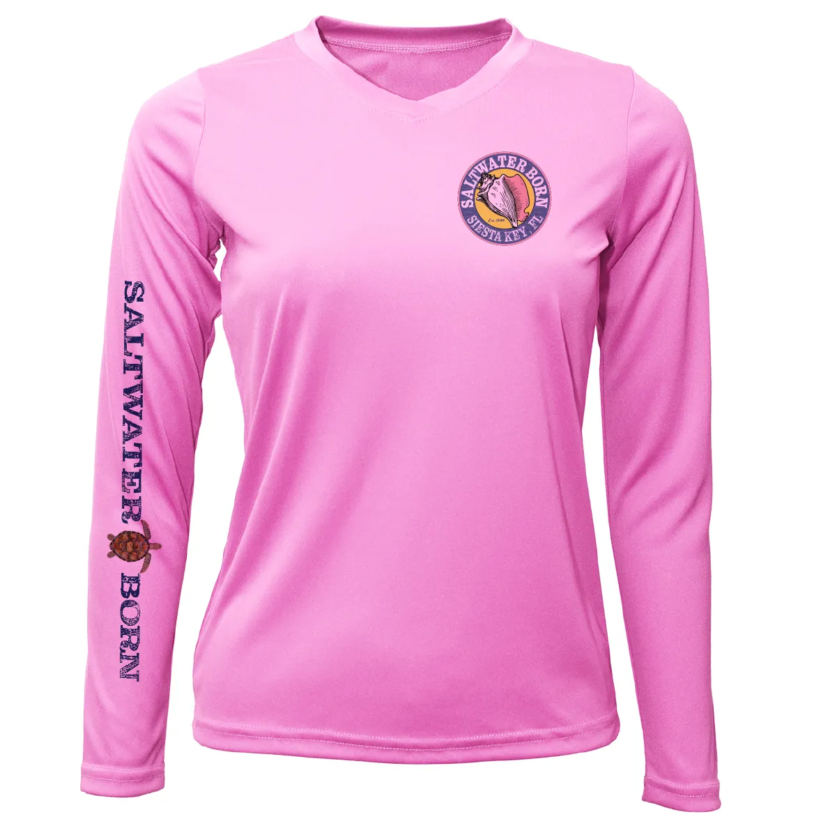 Siesta Key Realistic Turtle Women's Long Sleeve UPF 50  Dry-Fit Shirt