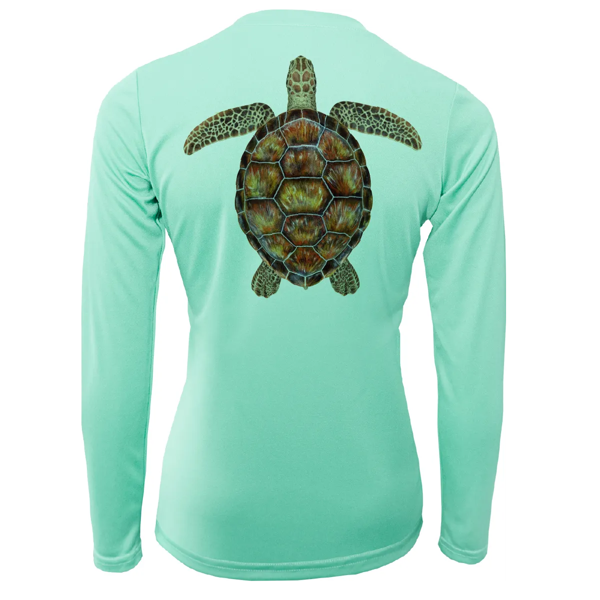 Siesta Key Realistic Turtle Women's Long Sleeve UPF 50  Dry-Fit Shirt