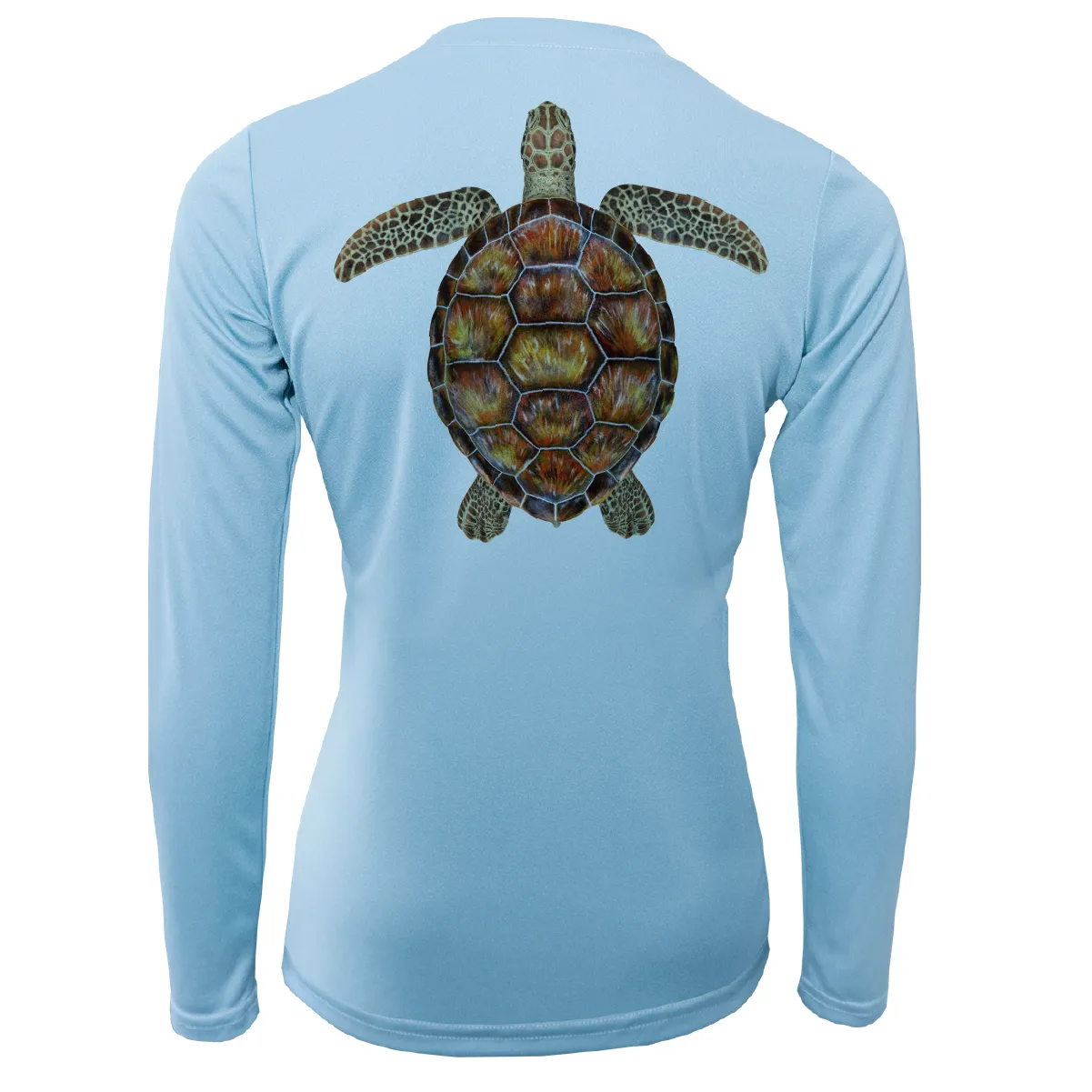 Siesta Key Realistic Turtle Women's Long Sleeve UPF 50  Dry-Fit Shirt