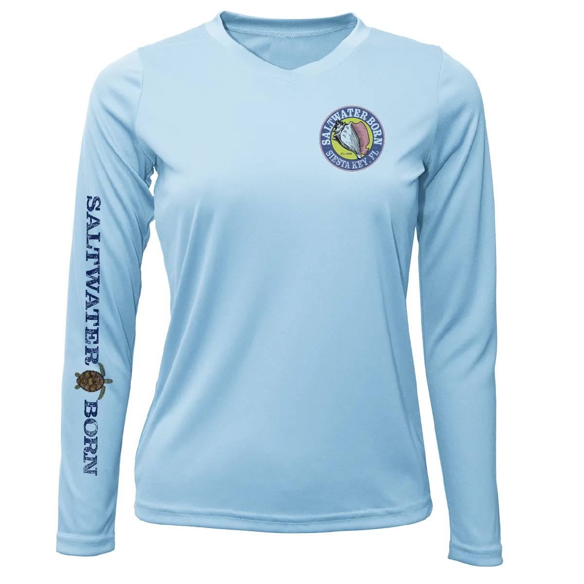 Siesta Key Realistic Turtle Women's Long Sleeve UPF 50  Dry-Fit Shirt