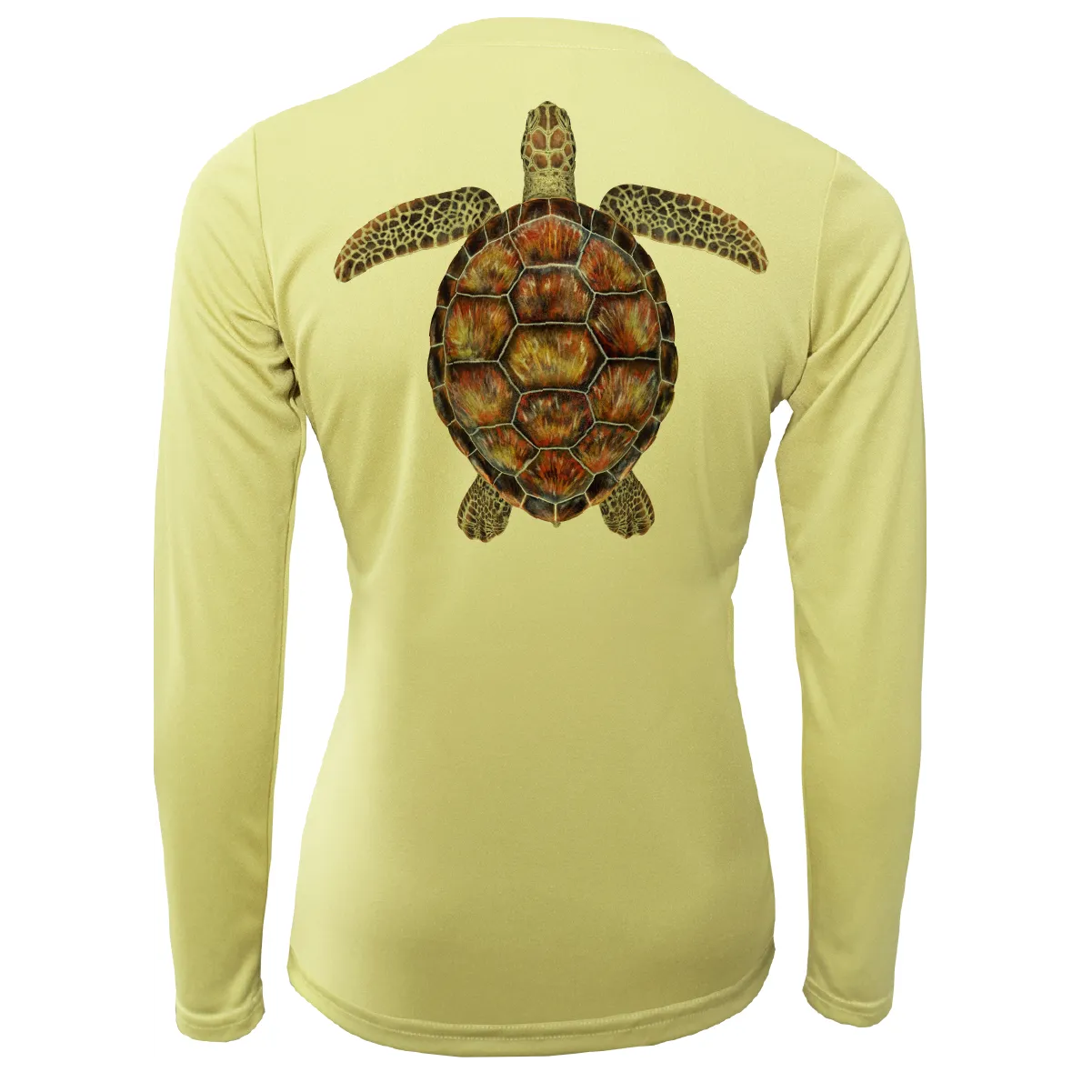 Siesta Key Realistic Turtle Women's Long Sleeve UPF 50  Dry-Fit Shirt