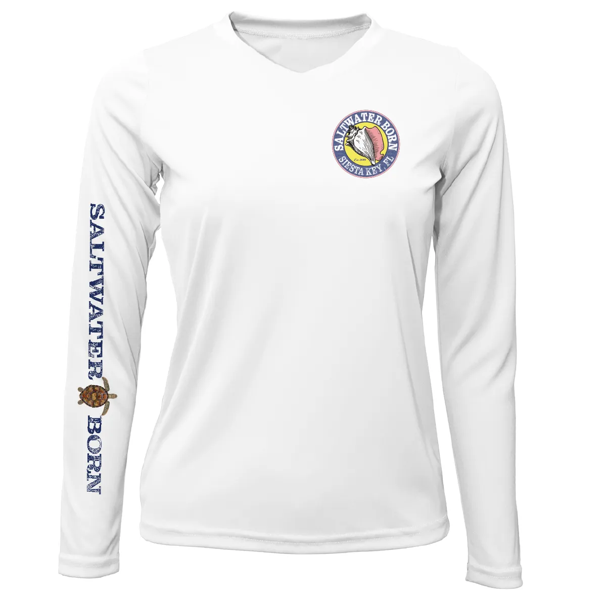 Siesta Key Realistic Turtle Women's Long Sleeve UPF 50  Dry-Fit Shirt