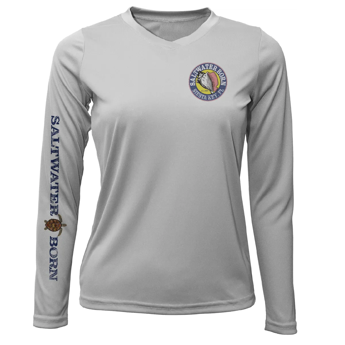 Siesta Key Realistic Turtle Women's Long Sleeve UPF 50  Dry-Fit Shirt
