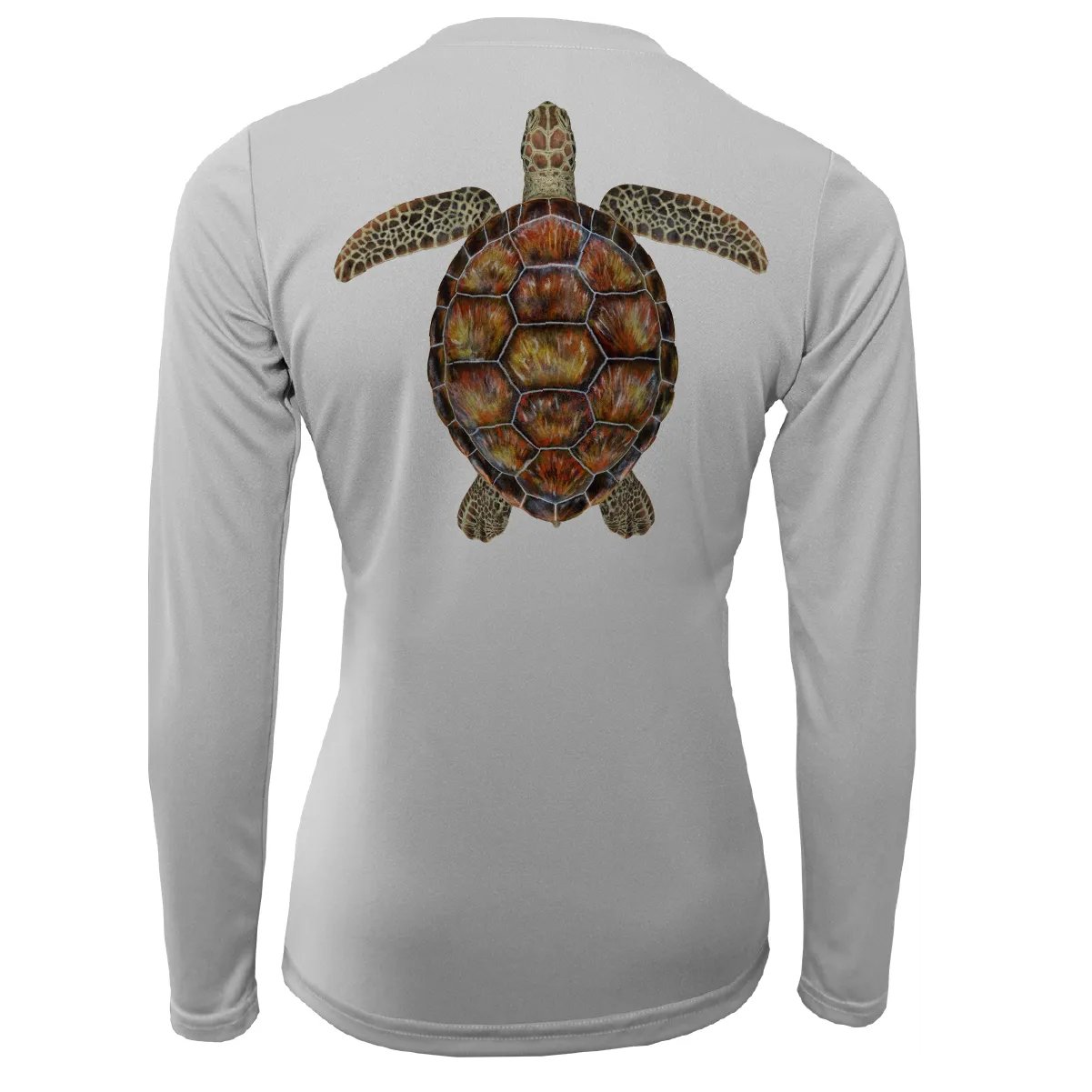 Siesta Key Realistic Turtle Women's Long Sleeve UPF 50  Dry-Fit Shirt
