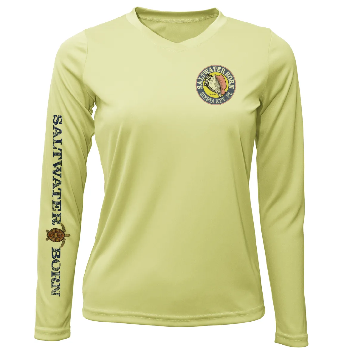 Siesta Key Realistic Turtle Women's Long Sleeve UPF 50  Dry-Fit Shirt
