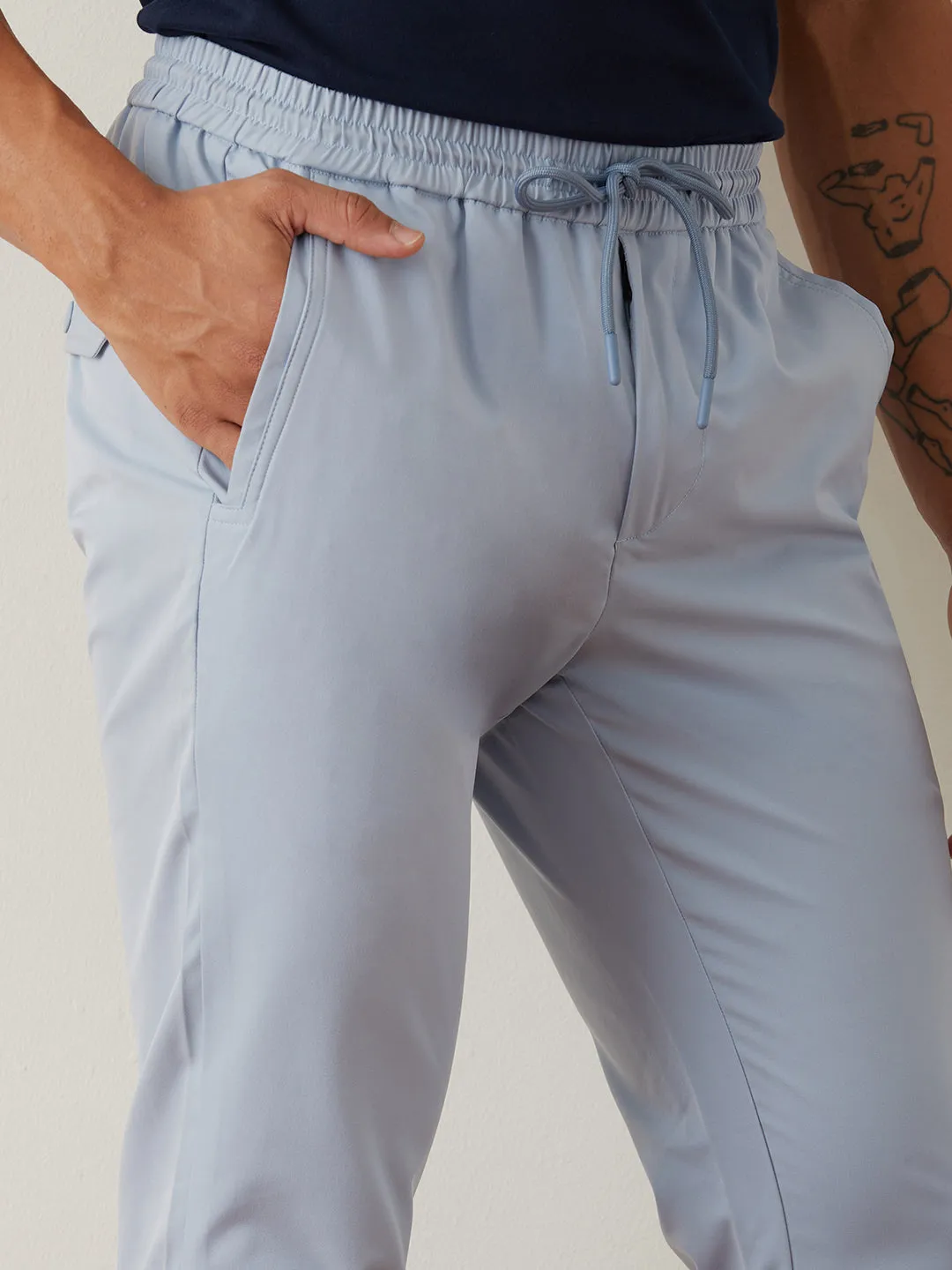 Sky Blue Plain Joggers