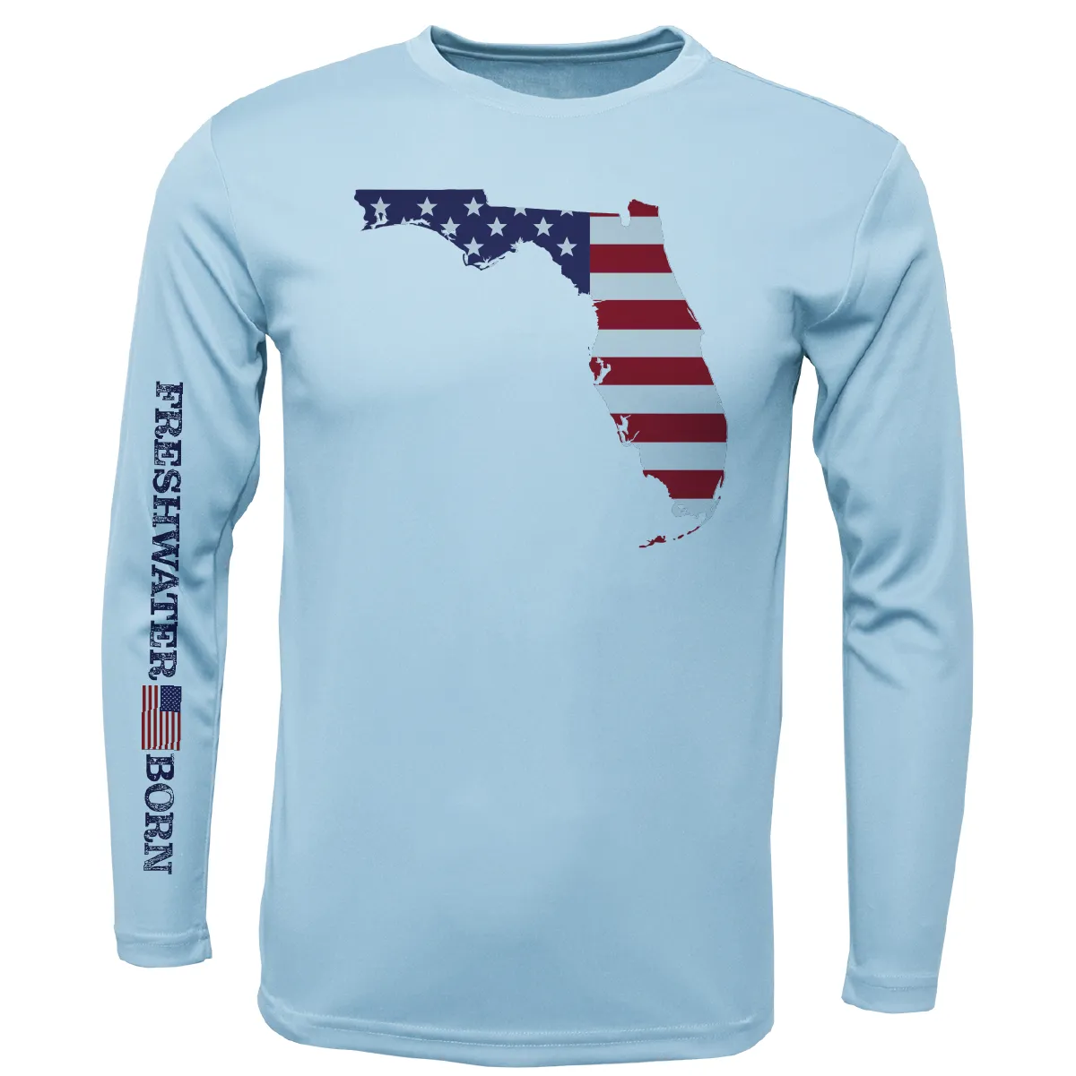 State of Florida USA Freshwater Born Boy's Long Sleeve UPF 50  Dry-Fit Shirt