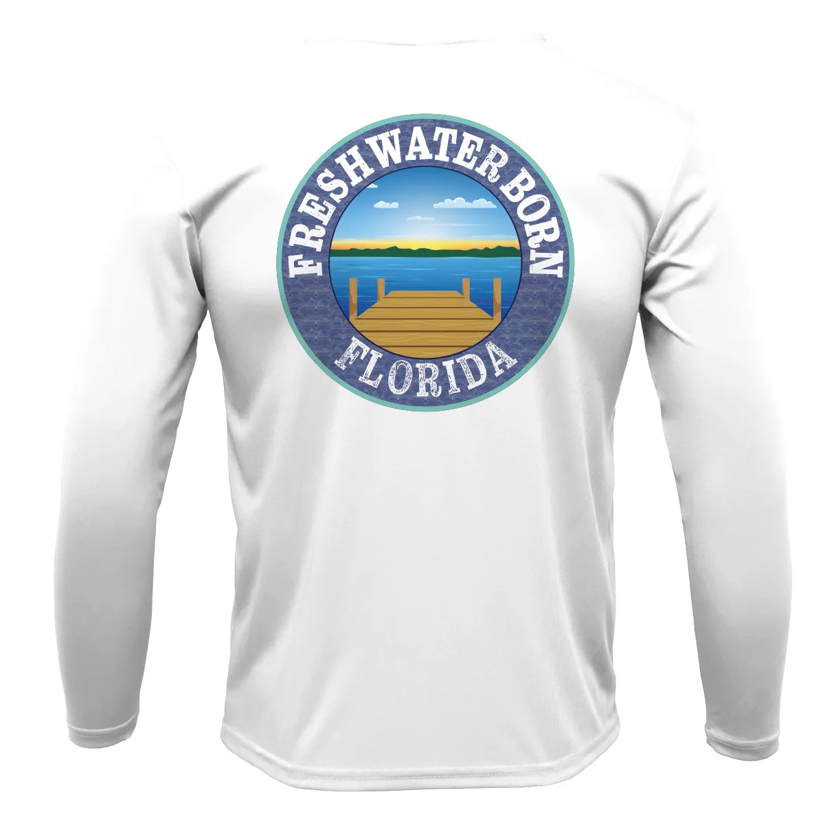 State of Florida USA Freshwater Born Boy's Long Sleeve UPF 50  Dry-Fit Shirt