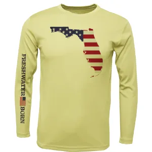 State of Florida USA Freshwater Born Boy's Long Sleeve UPF 50  Dry-Fit Shirt