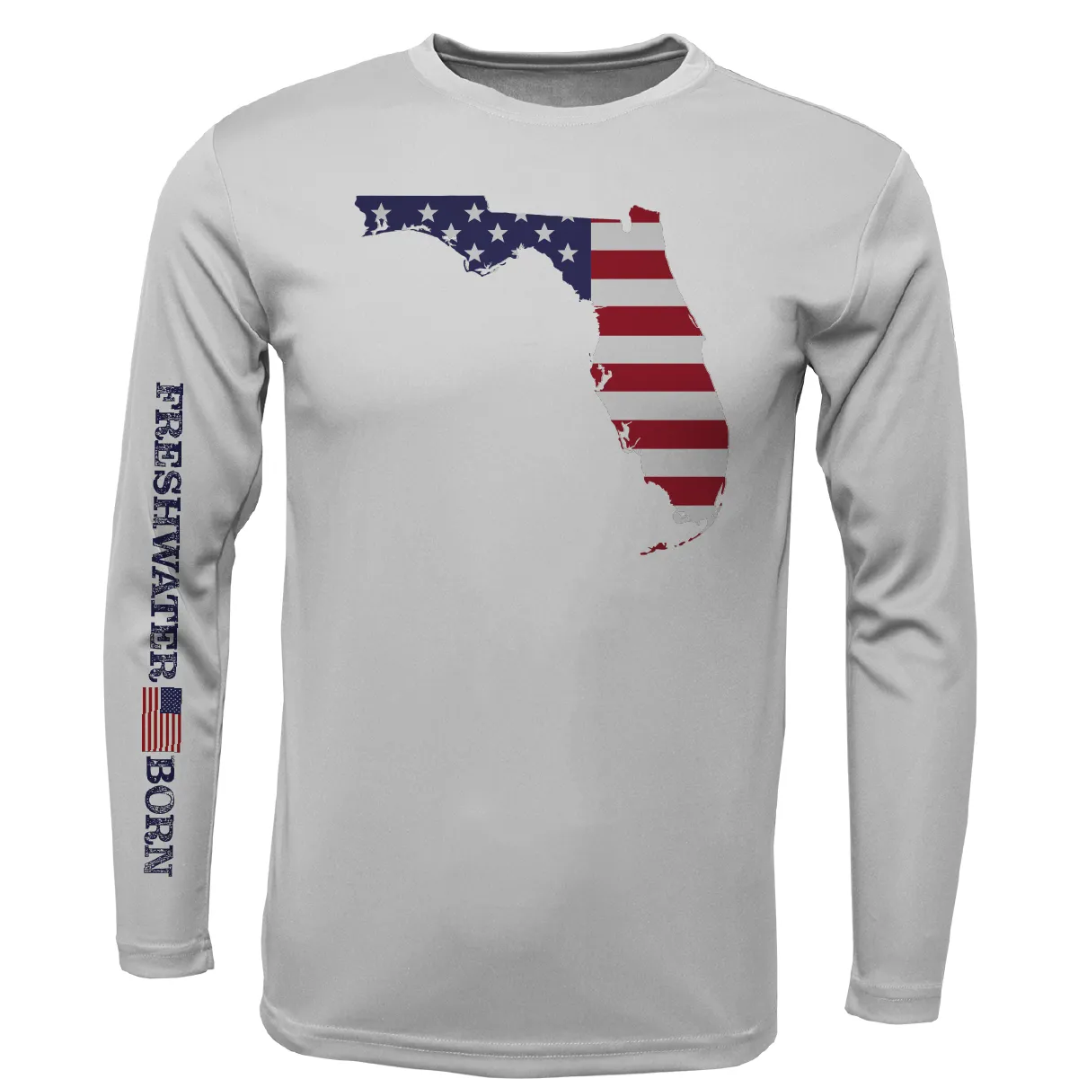 State of Florida USA Freshwater Born Boy's Long Sleeve UPF 50  Dry-Fit Shirt