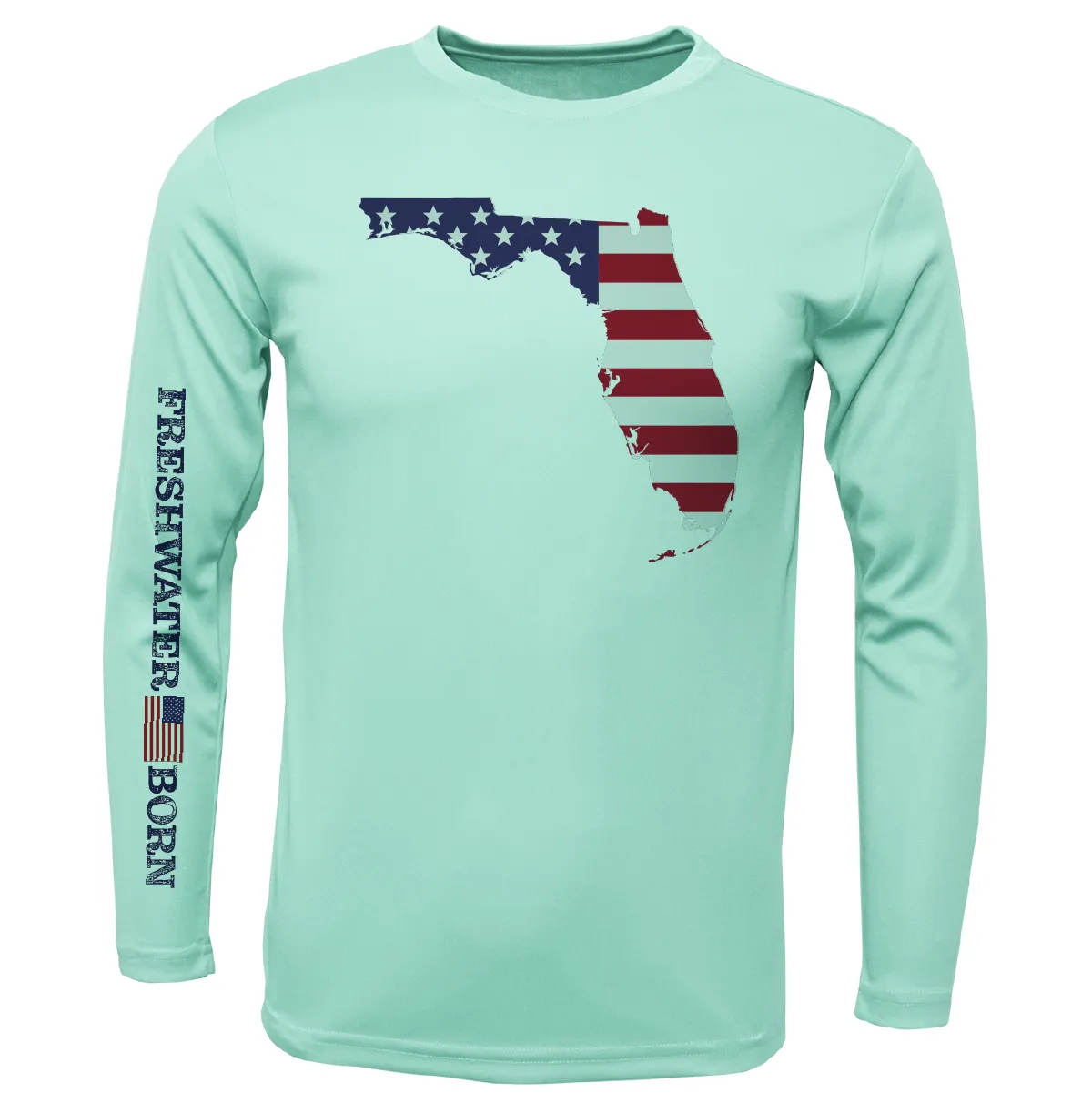 State of Florida USA Freshwater Born Boy's Long Sleeve UPF 50  Dry-Fit Shirt