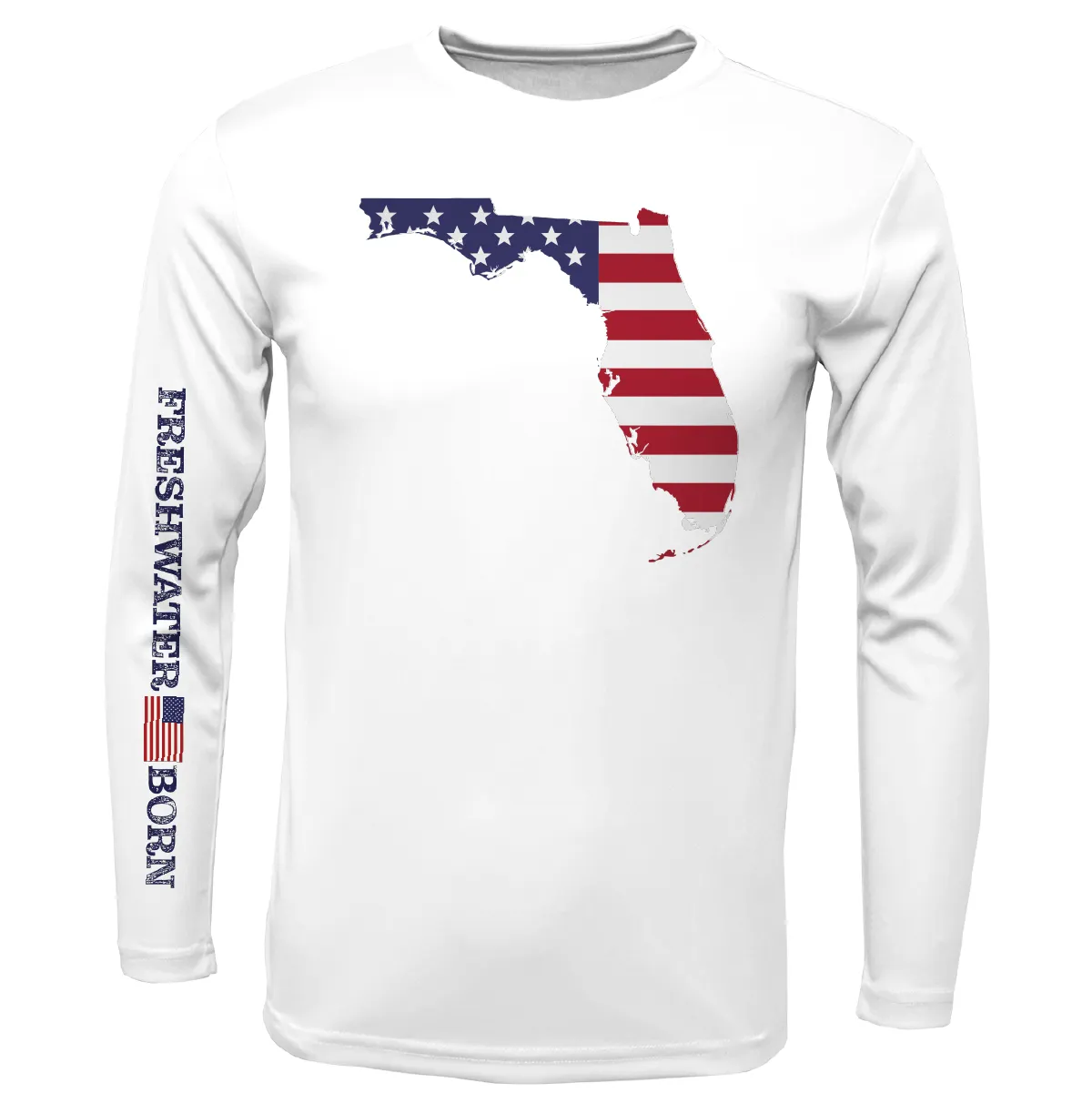 State of Florida USA Freshwater Born Boy's Long Sleeve UPF 50  Dry-Fit Shirt