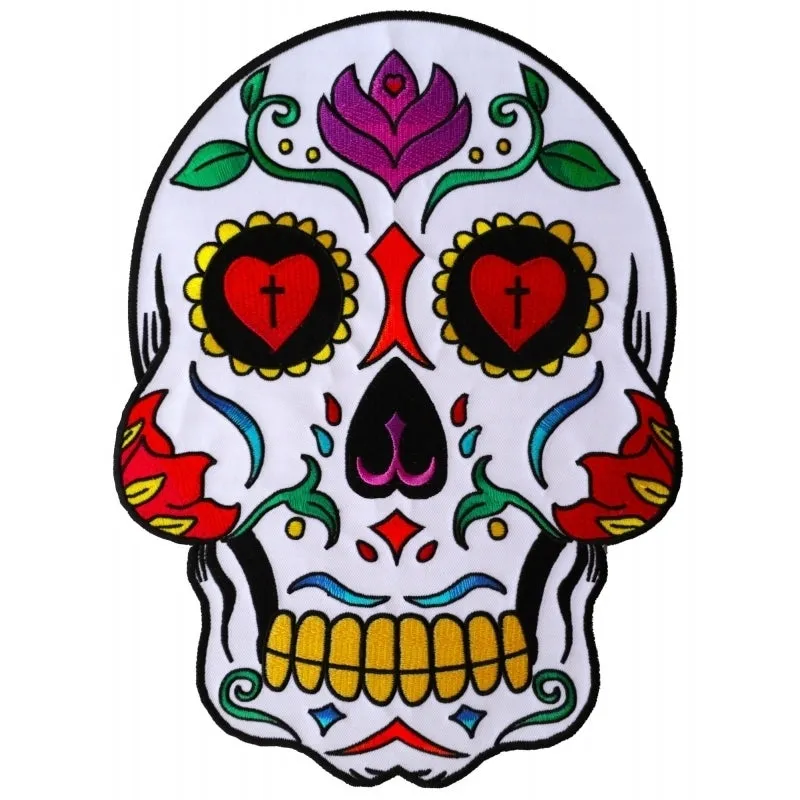 Sugar Skull Embroidered Iron on Patch