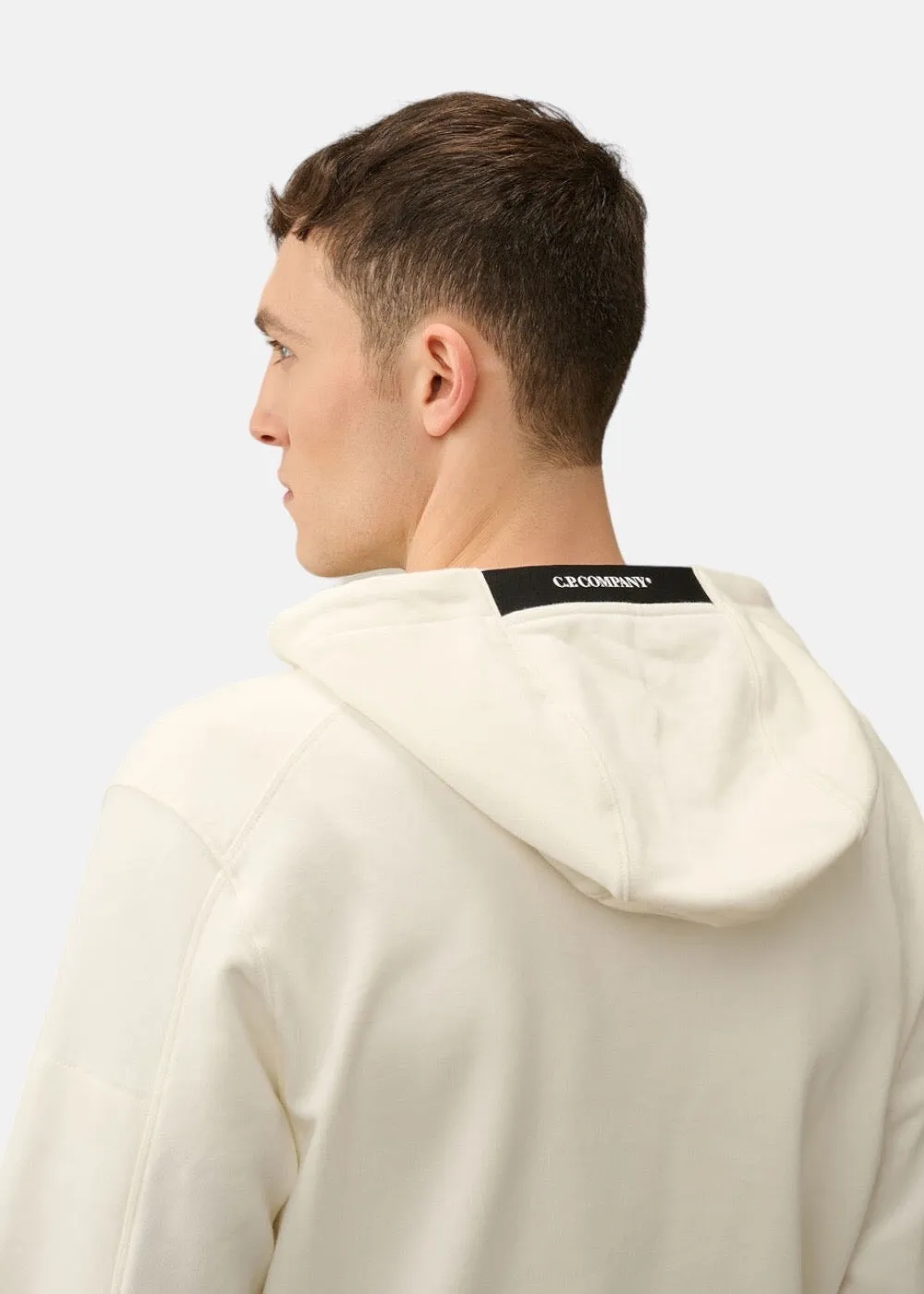 Sweat-shirt C.P. Company à capuche gauze white
