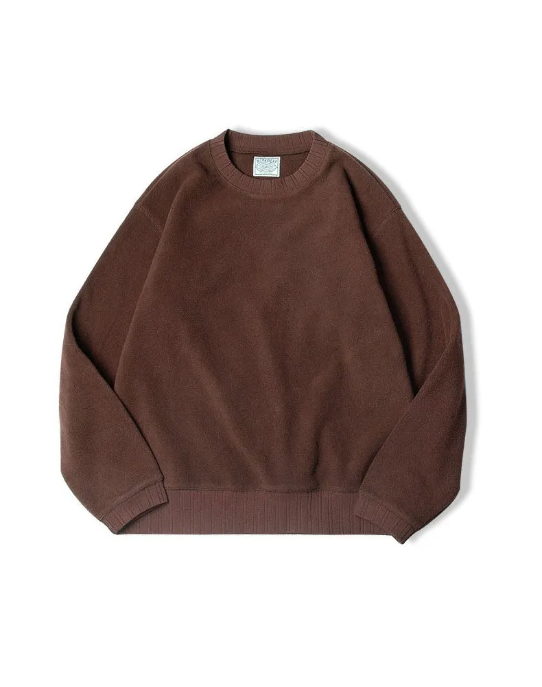 Tooling American Retro Round Neck Warm Fleece Men's Sweater