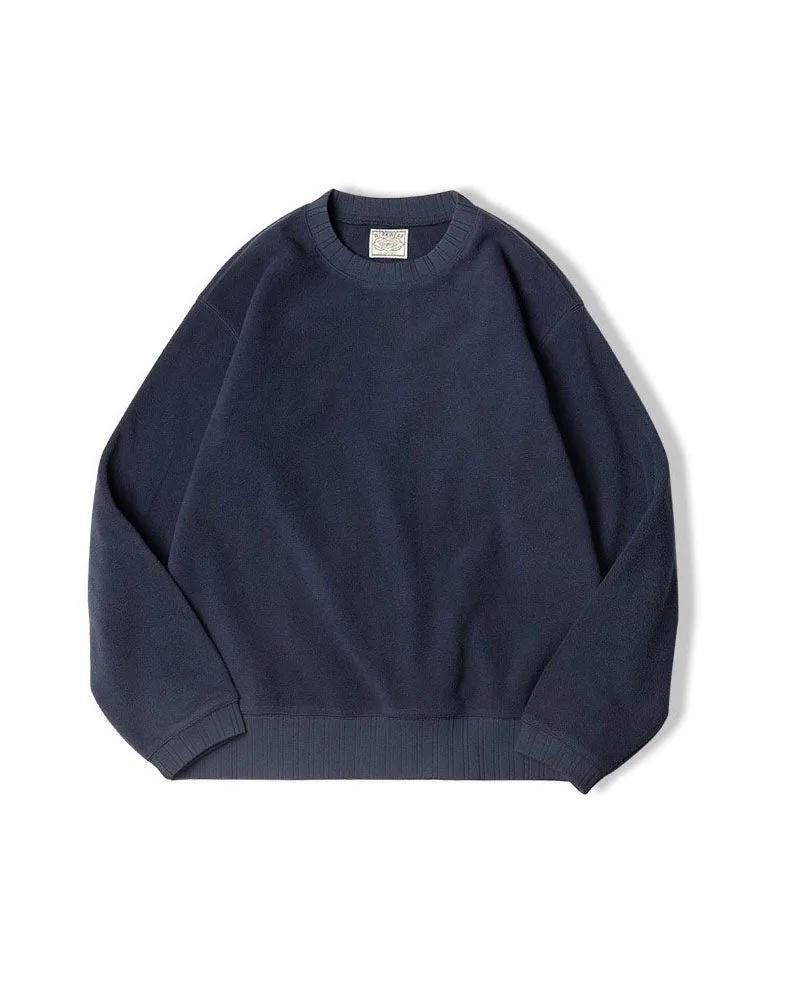 Tooling American Retro Round Neck Warm Fleece Men's Sweater