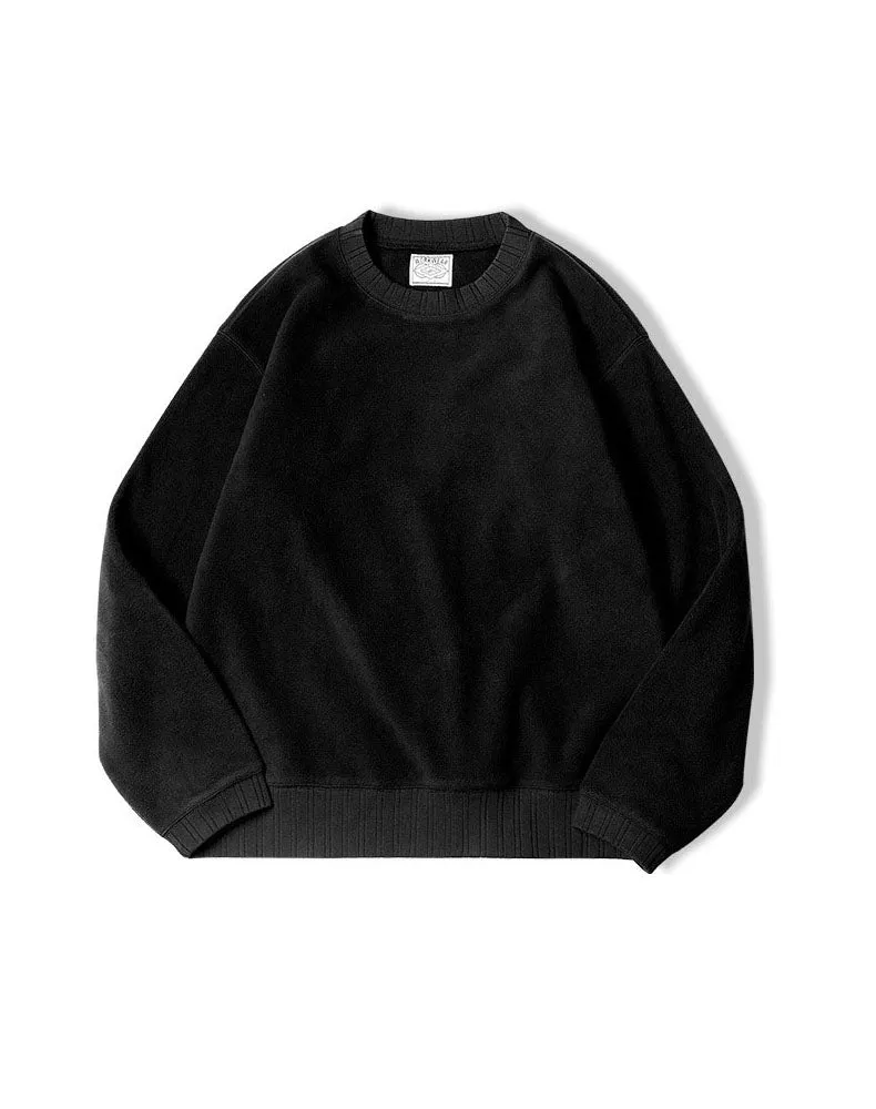 Tooling American Retro Round Neck Warm Fleece Men's Sweater