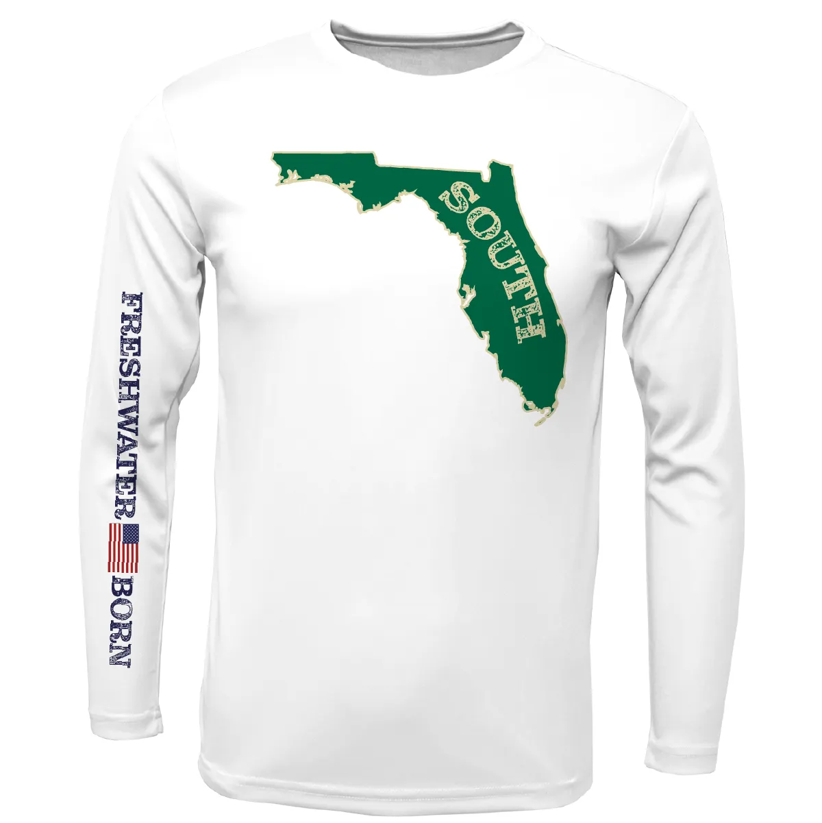 USF Green and Gold Freshwater Born Boy's Long Sleeve UPF 50  Dry-Fit Shirt