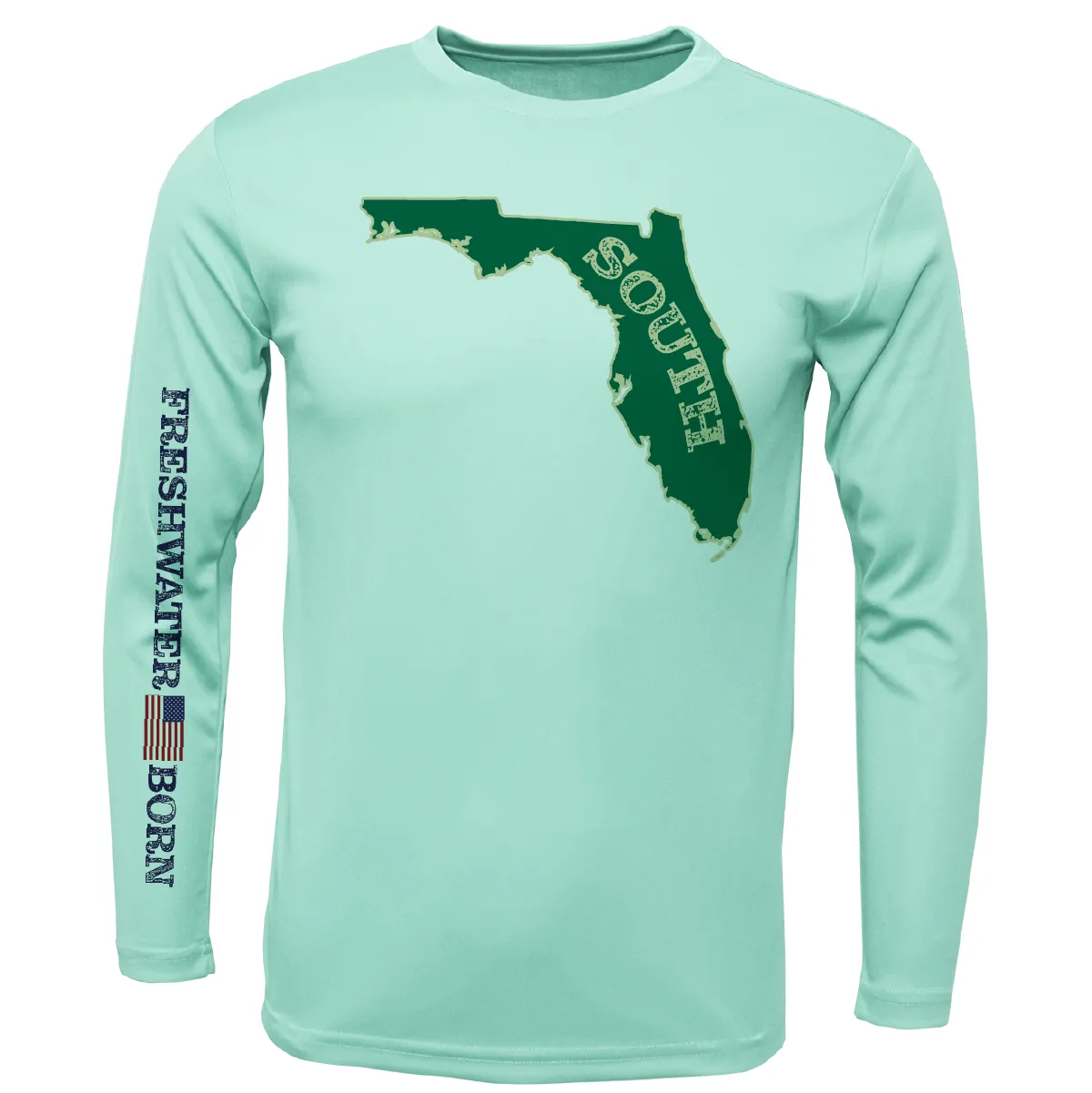 USF Green and Gold Freshwater Born Boy's Long Sleeve UPF 50  Dry-Fit Shirt
