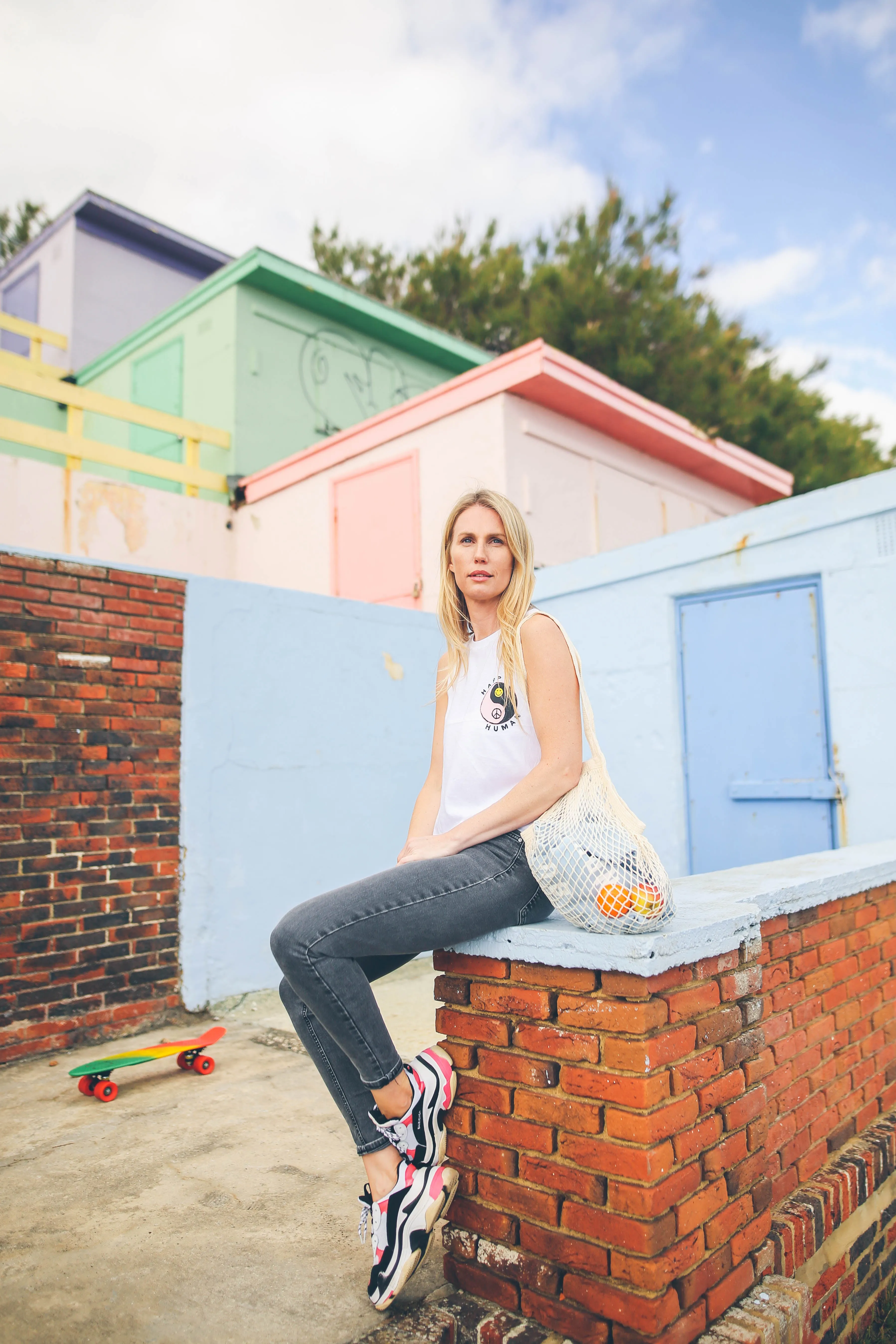 White HAPPY HUMAN Vest - Sophie Ward x Smith Webb
